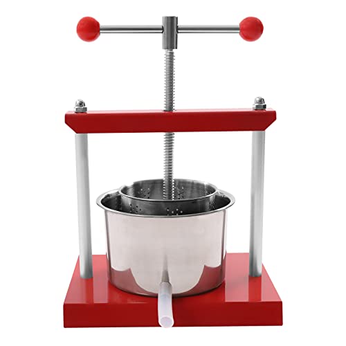Durable 3L/6L Stainless Steel Cheese Tincture Herb Fruit Wine Manual Press for Making Wine or Juice from Honey (3L) - size: 3L
