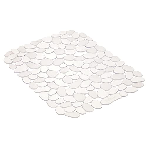 mDesign Adjustable Dish Drying Mat/Grid - Soft Plastic Sink Protector, Cushions Sinks & Dishes - Quick Draining Pebble Design - Set of 3 - Clear - color: Clear