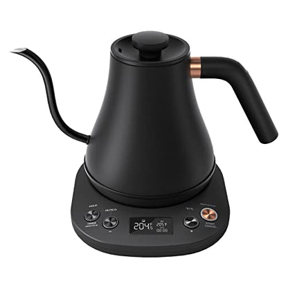 Mecity Electric Kettle Gooseneck Pour Over Kettle ±1℉ Temperature Control Quick Heating Water Boiler for Coffee & Tea & Formula Auto Shut Off Tea Kettle 1200 Watt, 0.8L, Matt Black, Barista Edition - color: Matt Black