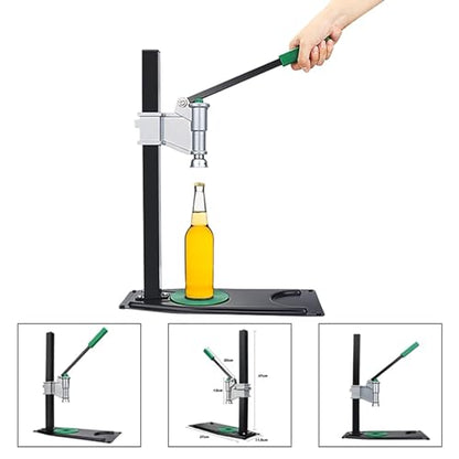 Manual Bottle Capper Tool for Home Brewing,Bench Bottle Capper, Adjustable Height Beer Bottle Capping Machine,Heavy Duty Strong Metal Easy Action Bench Bottle Capper