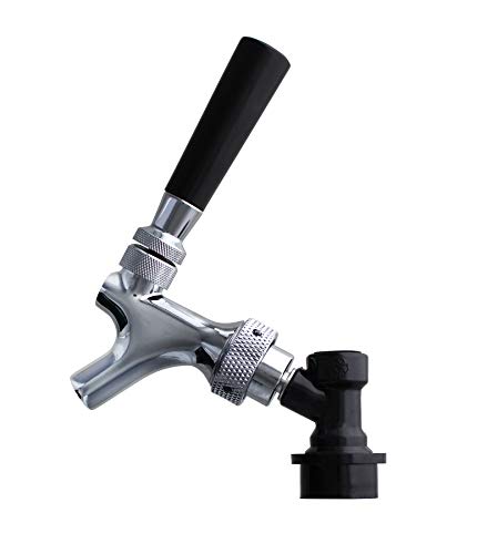 Home Brew Stuff Beer Faucet, Chrome, Cornelius Ball Lock Disconnect Attached