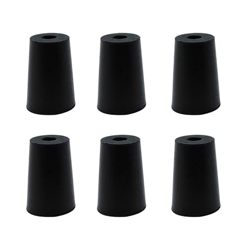 6Pcs Solid Rubber Stopper Bungs with Hole 13mm to 17mm Solid Test Tubes Bungs Stopper for Flask, Plug Holes and Test Tube(Black) - size: 13mm to 17mm