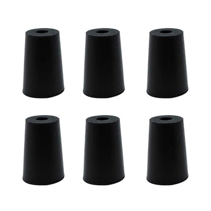 6Pcs Solid Rubber Stopper Bungs with Hole 13mm to 17mm Solid Test Tubes Bungs Stopper for Flask, Plug Holes and Test Tube(Black) - size: 13mm to 17mm