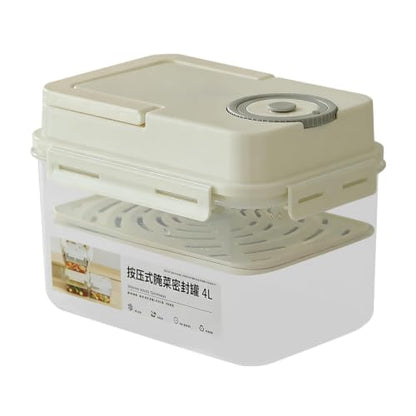 Fermentation Container - Adjustable Inner Lid, Manual Degassing Vegetable Maker, Anaerobic Sauerkraut Maturation Tank, 4L Plasticc Brine Sealing Tub | Traditional Alternative for Chefs & Fermenters
