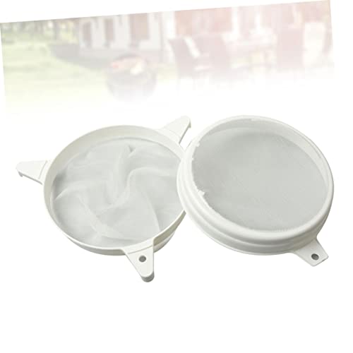 1PC Plastic Double Sieve Honey Filter Strainer Resistant Nylon Mesh Beekeeping Tool for Filtering Impurities Honey Practical Device for Beekeepers White