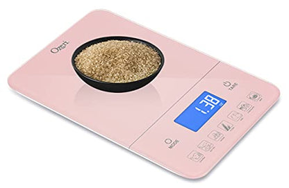 Ozeri Touch III Digital Kitchen Scale with Calorie Counter, 22 lbs (10 kg), Crystal Rose - color: Crystal Rose
