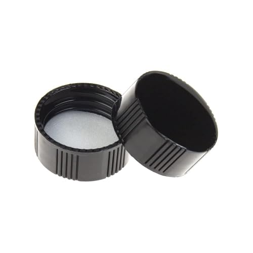 10ML Glass Sample Vial,Amber Borosilicate Glass Liquid Sampling Sample Glass Thread Bottles,22 * 52mm,18-400 Black Screw Caps with PE Liners, pack of 100. - size: 10ML