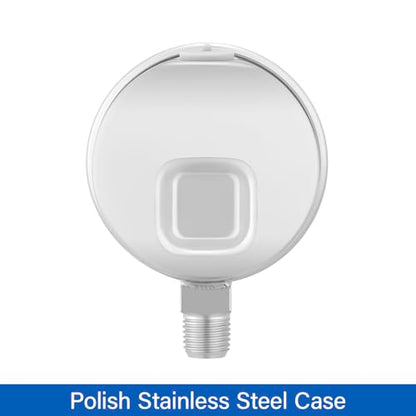 MEASUREMAN Pressure Gauge 1/4 NPT, 0-100psi/kPa Fully Stainless Steel Hydraulic Glycerin Filled Pressure Gauge with 2.5 Inch Dial Size (0-100 psi, Lower Mount - 100% Stainless Steel) - size: 0-100 psi, style: Lower Mount(100% Stainless Steel)