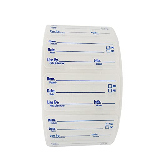 2x1 Dissolvable Food Labels, 250 Label Stickers, Bottle Labels for Storage Bins, Sticker Labels for Food containers, (250, Blue) - color: Blue, size: 250