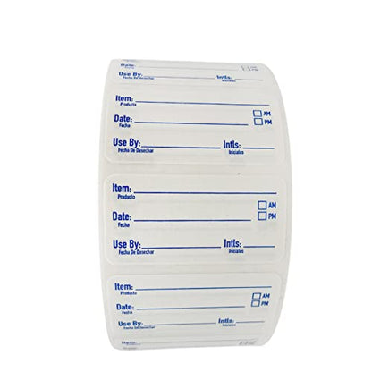 2x1 Dissolvable Labels for Food Containers (500, Blue) - Writeable, Heat-Resistant, Freezer-Safe, Bilingual Restaurant Supplies - color: Blue, size: 500