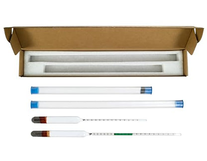 Hydrometers for Float Tanks – Measure Specific Gravity of Epsom Salt Solution Floatation Therapy MgSO4 – Dual Kit – Broad & Precision Range (1.15-1.35 & 1.24-1.30) Sensory Deprivation Rest