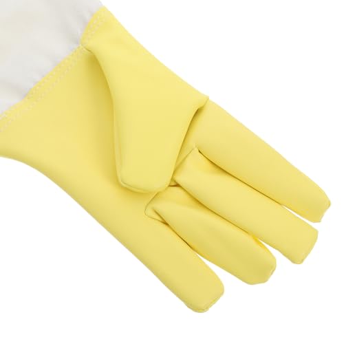 LIFKOME Heavy Duty Beekeeping Pu Gloves with Elastic and High Flexibility, Sturdy Canvas Protective Gloves for Beekeepers in Outdoor Work Scenarios