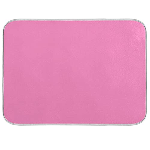 Pink Valentines Dish Drying Mat for Kitchen Counter 16 x 18 Inch Absorbent Microfiber Dry Dishes Rack Mats Drainer Counter Mat Drying Dish Pad for Countertops Decor - color: Pink, size: 16 X 18 in