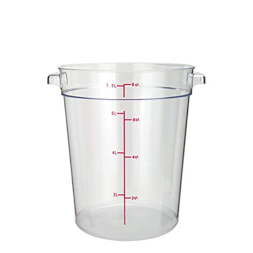 Tiger Chef 8 Quart Commercial Grade Clear Food Storage Round Polycarbonate Containers With Clear Lids - size: 8 Quart