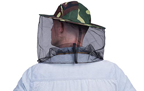 2 Pack Bee Keeper Net Hat, Camo Beekeeper Beekeeping Hat with Veil, Mosquito Insect Face Shield Netting Head Hats, Bug Mesh Sarifi Gnats Cap for Outdoor, Fishing - color: Green