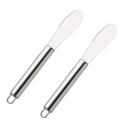 Alipis 2pcs Stainless Steel Cream Spatula Butter Spreader Cheese Knife for Cake Icing and Pastry Kitchen Gadget for Food Shops and Catering Silver