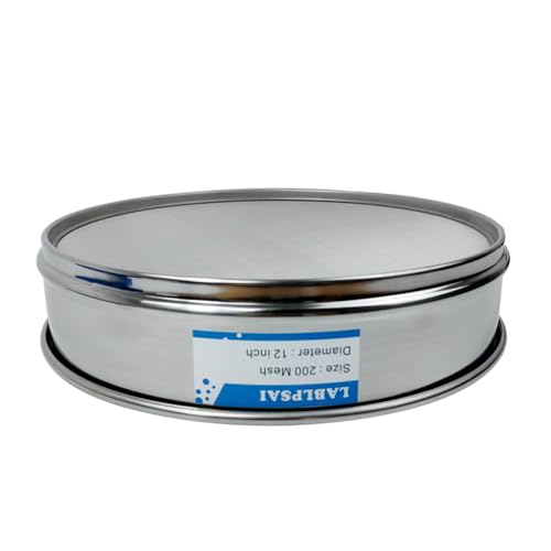 200 Mesh Lab Sieves 12" Diameter 304 Stainless Steel Wire Cloth Test Sieve for Industrial Laboratory Home - size: 200 mesh