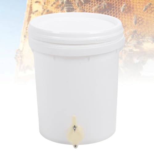 5 Gallon Honey Bucket with Gate Valve Tight Lid Portable Handle Beekeeping Container HDPE Plastic 19L for Easy Honey Extraction Beekeepers Apiary Home Commercial Use