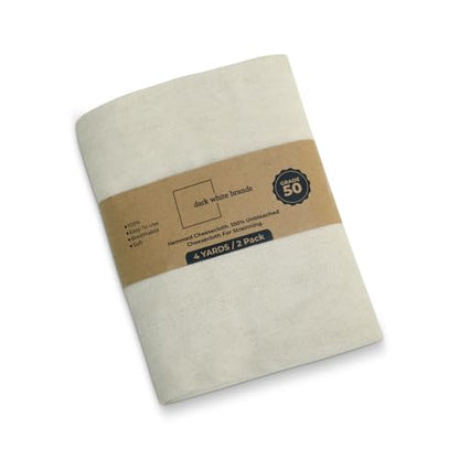 Dark White Premium Cheesecloth for Straining – 4 Yard Roll 2 Pack, Grade 50 Unbleached Organic Cotton Cheese Cloth, Reusable Food Grade Cooking Cloth for Nut Milk, Cheese Making & Kitchen Use - size: 4 Yard Roll - Grade 50