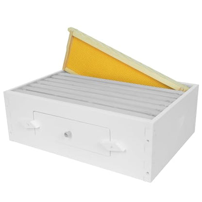 BeeTech 10-Pack Medium Super Box Wooden Beehive Frames and Beeswax Dipped Plastic Foundations for Beekeeping (Unassembled) - size: medium frames