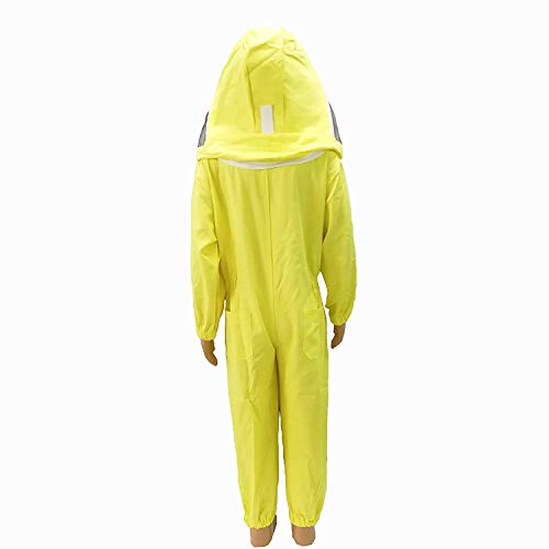 Luwint Kids Beekeeping Suits - Full Body Protection Children Bee Beekeeper Jacket with Gloves and Ventilated Hood (4'2''-4'7'' Height) - color: Yellow/4'2''-4'7'' Height