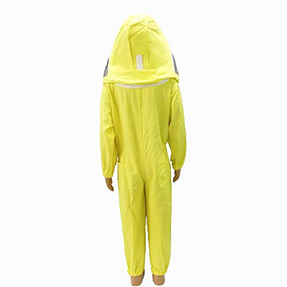 Luwint Kids Beekeeping Suits - Full Body Protection Kid Bee Beekeeper Suit with Gloves and Ventilated Hood (3'6''-3'11'' Height) - color: Yellow/3'6''-3'11'' Height