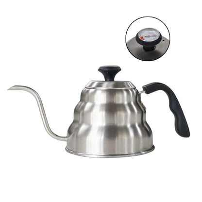 Gooseneck Kettle 1000ml for Pour Over Coffee Stovetop – Stainless Steel Coffee Pot with Precision Spout, 304 Food-Grade BPA-Free, Heat-Resistant Handle, for Gas Electric Ceramic Stove - size: 1000ML