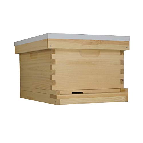 Amish Made in USA Complete Langstroth Beehive - The Starter Kit (Full Hive with 1 Deep & Accessories)