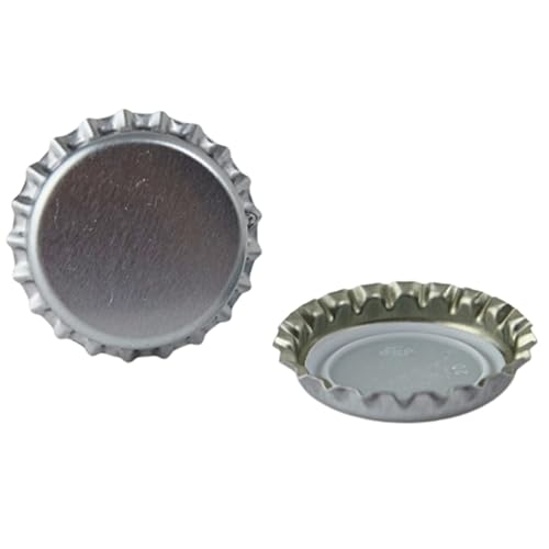 FastRack 288 Oxygen Absorbing Beer Bottle Caps | 26mm Pry-Off Silver Standard Homebrew Bottle Tops for Glass Bottles | PVC-Free Beer Crown Caps for Bottling - color: Silver