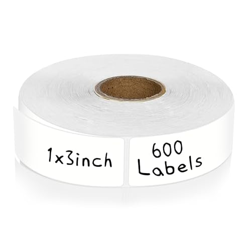 CATIFLIN 600 Blank Removable Freezer Label Stickers, 1”x3” Waterproof Adhesive Paper Tags with Perforation, Easy to Write & Peel for Food Jars, Bottles, Containers, Refrigerator, Storage - size: 1" x 3"