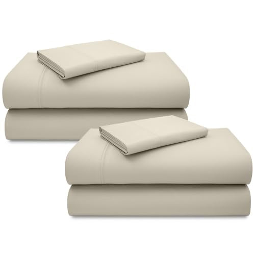 California Design Den 2-Pack Twin Size Sheets Sets - Luxury 600 Thread Count Sateen, 100% Cotton Sheet & Pillowcase Sets, Deep Pockets, Soft, Crisp and Durable Bedding - Warm Creamy Ivory - color: 05 - Cream (Warm Ivory), size: Twin (Pack of 2)
