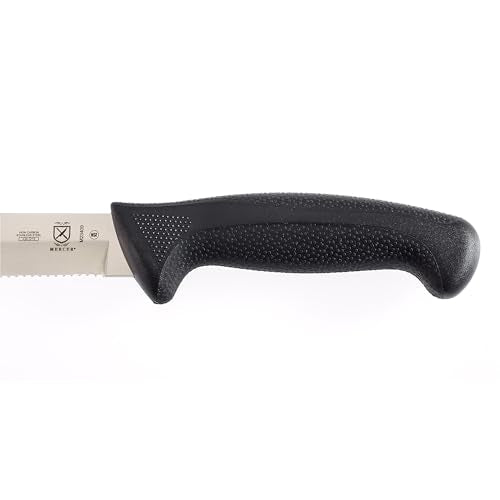 Mercer Culinary Millennia Black Handle Scalloped Utility Slicer, 9-Inch - style: Utility Slicer 9-Inch