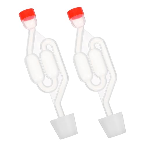 Luxshiny 2 Sets S-shaped Airlock with #6 Silicone Stopper for Wine Making and Beer Fermentation, Bubble Fermentation Airlock Preventing Gas Backflow, Home Brewing and Pickling Supplies