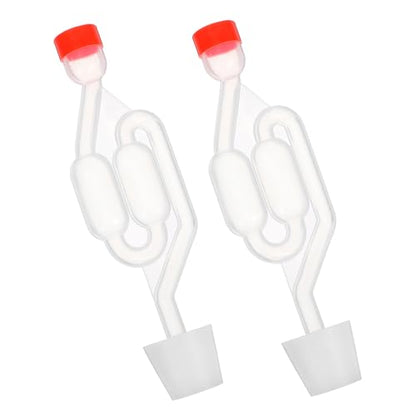 iplusmile 2 Sets S-shape Fermentation Airlocks with #6 Silicone Stopper for Wine and Beer Making, Brewing Equipment that Prevents Gas Backflow and Monitors Fermentation Process, for Home
