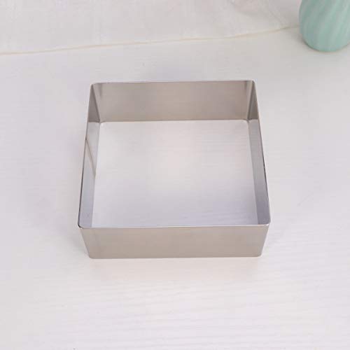 GALPADA 7 Inch Stainless Steel Square Cake Ring Mold Set for Mousse and Baking 2-Piece Diy Baking Tool for Perfect Cake Shapes - size: Size 7