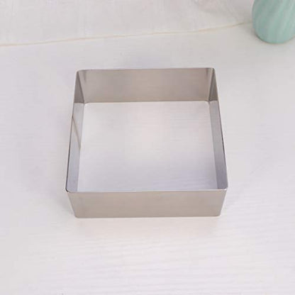 GALPADA 7 Inch Stainless Steel Square Cake Ring Mold Set for Mousse and Baking 2-Piece Diy Baking Tool for Perfect Cake Shapes - size: Size 7