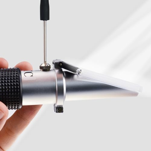 Dual Scale Optical Beer Refractometer Measures Brix & Wort Specific Gravity 0~32% Brix 1.000-1.130 SG with ATC for Brewing, Juices, Alcohol Content Analysis