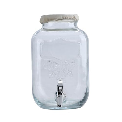 McEtt - Large Kombucha Brewing Jar Kit - 5 Liter (1.3 Gallon) Glass Continuous Fermentation Jar - SCOBY Hotel with Airtight Lid & Spout