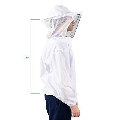 VIVO Professional White Medium Beekeeping Suit, Jacket, Pull Over, Smock with Veil BEE-V105M - size: Medium - Jacket