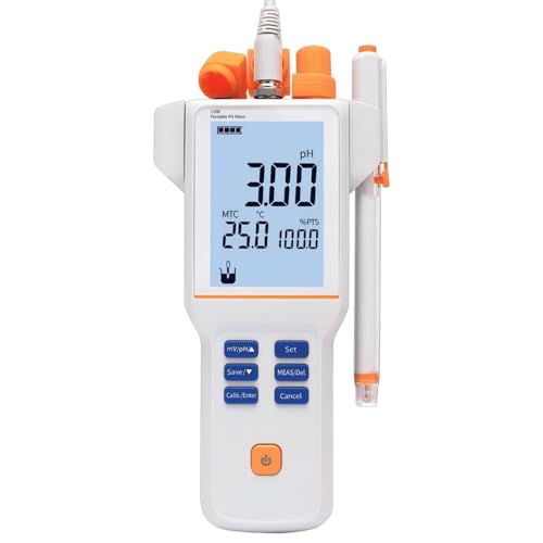 PH110B Digital pH Meter for Water Testing IP65 Waterproof Portable pH Tester ±0.03pH Accuracy Auto Calibration for Drinking Water Pool Aquarium Lab Hydroponics - style: Basic Portable Model