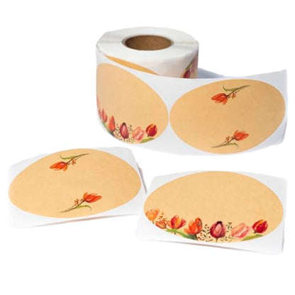 MONEST (500pc/Roll) 2" Stickers for Jars and Lids | Pantry, Mason Jar, Canning, Spice, and Bottle Labels (Red Tulip 2x3) - color: Red Tulip 2x3
