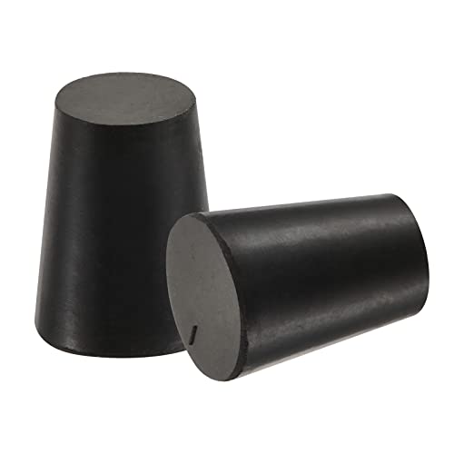 MECCANIXITY Rubber Tapered Plug 14mm to 19mm with Hole Test Tubes Bungs Stopper Black for Lab Home 5 Pieces - size: 14mm - 19mm