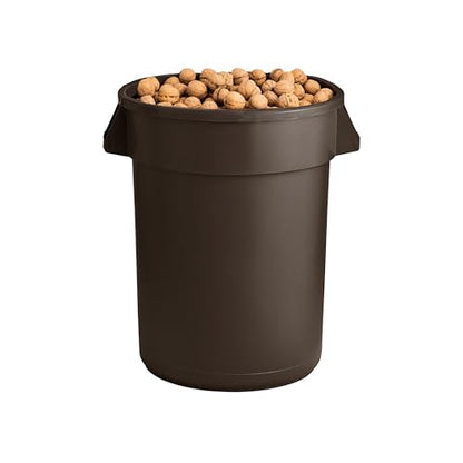 PRO&Family Commercial Round Trash Can, Ingredient Bin, Heavy-Duty Plastic, Anti-Static, Kitchen, Office, Outdoor Use (Brown, 44 Gallon) - color: Brown, size: 44 Gallon