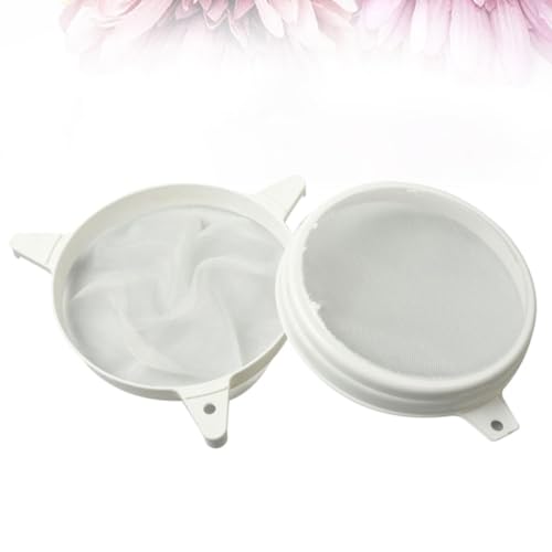 Toyvian Plastic Honey Strainer Debris Removal Double Sieve Large Capacity Honey Filter Sturdy Nylon Mesh for Beekeeping Use