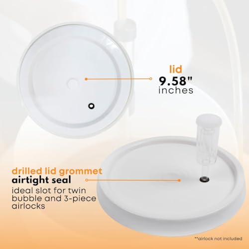 Fastrack 2 Gallon Fermenting Bucket with Lid | White | Food Grade Plastic Container with Handle | BPA-Free for Beer, Wine, Beverages & Food Storage