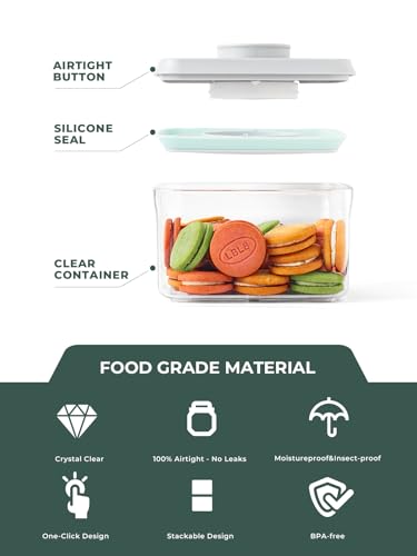 0.6 Qt Airtight Snack Containers, 3 Pack Small Pop Top Pantry Jars | BPA-Free Clear Stackable Canisters for Candy, Nuts, Coffee Beans, Brown Sugar, Tea Bags, Baking Supplies and Small Dry Foods - color: 0.6Qt x 3