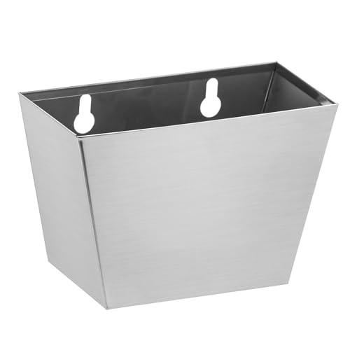 Brushed Silver Bottle Cap Catcher Wall Mounted Stainless Steel 5" | Rustproof, Cola Soda Top Holder Box, Mounting Hardware Included, Screw in Wall for Kitchen Post Table - color: Brushed Silver