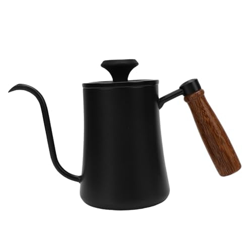 Gooseneck Pour Over Coffee Kettle with Thermometer, 500ml Stainless Steel Water Boiler for Precise Brewing, Tea & Hot Chocolate, Black