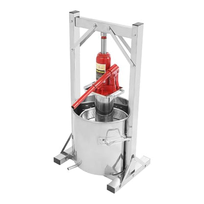 Fruit Wine Press 3.2 Gallon Hydropress Cider Grape Press Crusher Grinder Apple Juice Maker With Hydraulic Jack, Food Grade Stainless Steel - color: with Jack