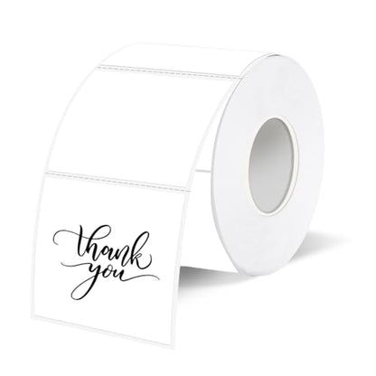 1.5 Inch Square Thermal Labels Printer Stickers, White Self-Adhesive Square Direct Thermal Labels Stickers, Waterproof/Perforation Line Design- 500 Sheets - color: White, size: Square 1.5'' X 1.5''